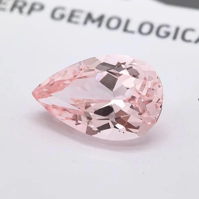 Lab Grown Sapphire Morgan Pink Color Pear Shape Charms Gemstone DIY Advanced Jewelry Making Materials Selectable Certificate