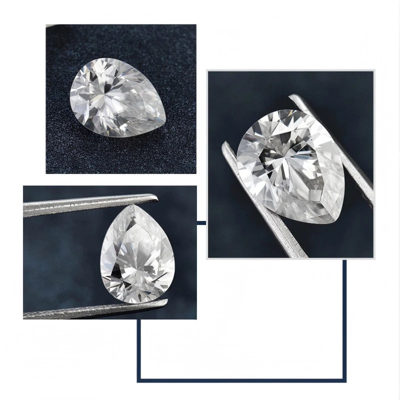 Pear Cut D Color Moissanite Synthetic Gemstone with Certificate Wholesale