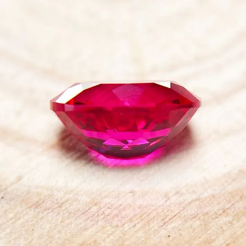 Natural Rubellite Color Lab Grown Ruby Oval Shape Hand-cut Advanced Jewelry Rings Earrings Making with Certificate Wholesale