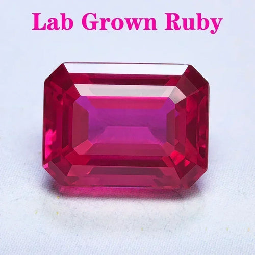 Emerald Cut Lab Grown Ruby Rubellite Color VVS1 Gemstone Charms DIY Advanced Jewelry Making Materials Selectable AGL Certificate