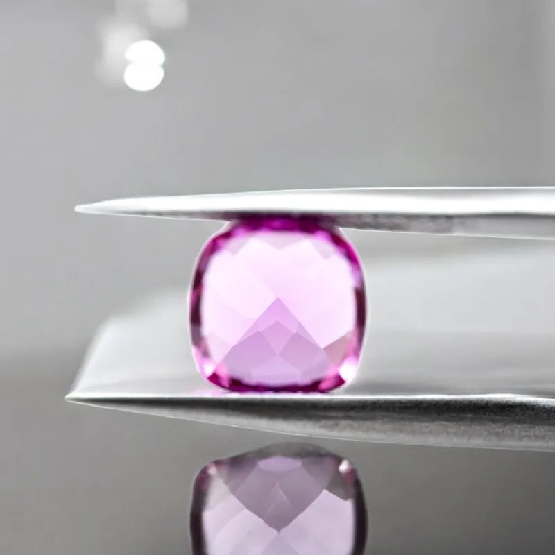 Sapphire Lab Grown Gemstone Square Cushion Shape Pink Color The Charms of DIY Jewelry Making with Certificate Shiny Quality