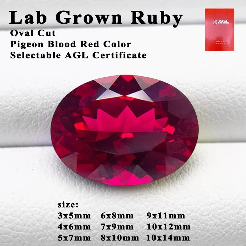 Lab Grown Sapphire Gemstone Oval Cut Royal Blue Lab Created Synthetic Sapphire for Jewelry Making Custom Design AGL Certificate