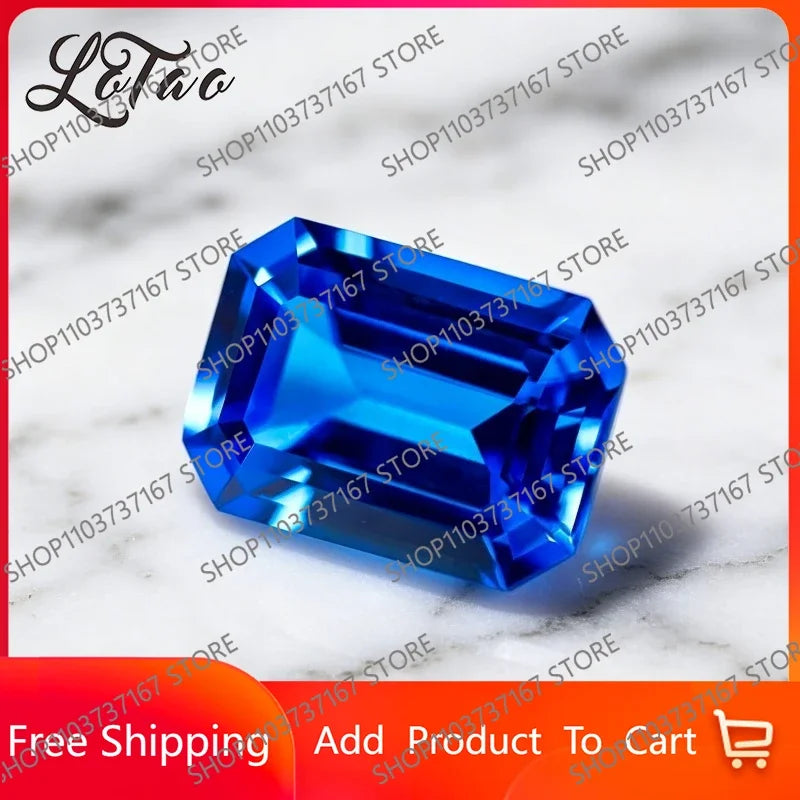 TOPHigh Quality Lab Grown Cobalt Spinel Blue Color Rectangle Cushion Cut Gemstone for DIY Jewelry Making Selectable Certificate