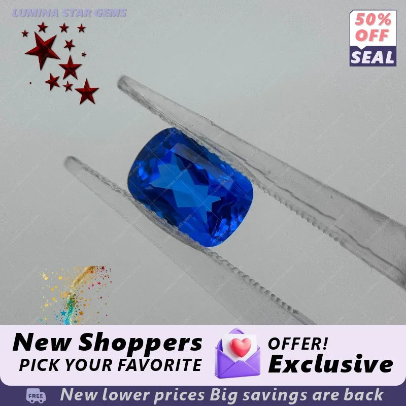 TOPTRectangular Cushion Shape Blue Demon Color  Lab Grown Cobalt Spinel