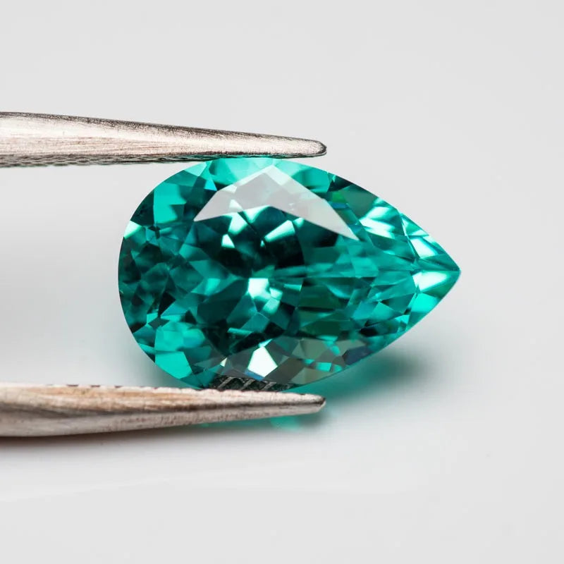 Lab Grown Paraiba Pear Shape Neon Blue VVS1 for DIY Advanced Jewelry Making Inlay Ring Necklace Selectable AGL Certificate