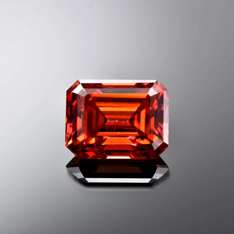 Emerald Cut Moissanite Stone VVS1 Grey Color Certificate Artificial Gemstone DIY Jewelry