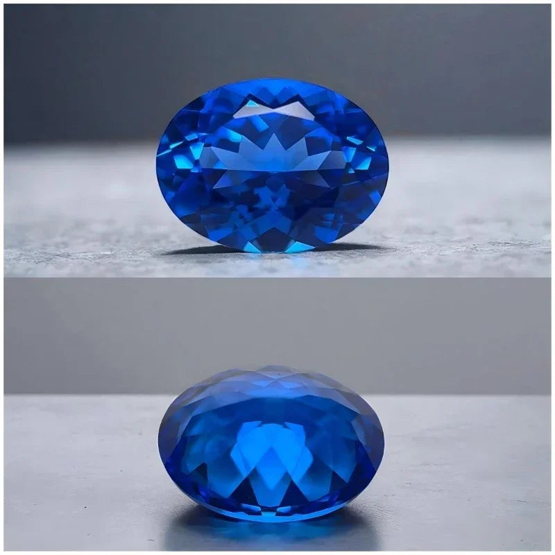 TOPLab Grown Cobalt Spinel Oval  Cut Loose Gemstone For DIY Jewelry Main Materials Selectable Certificate