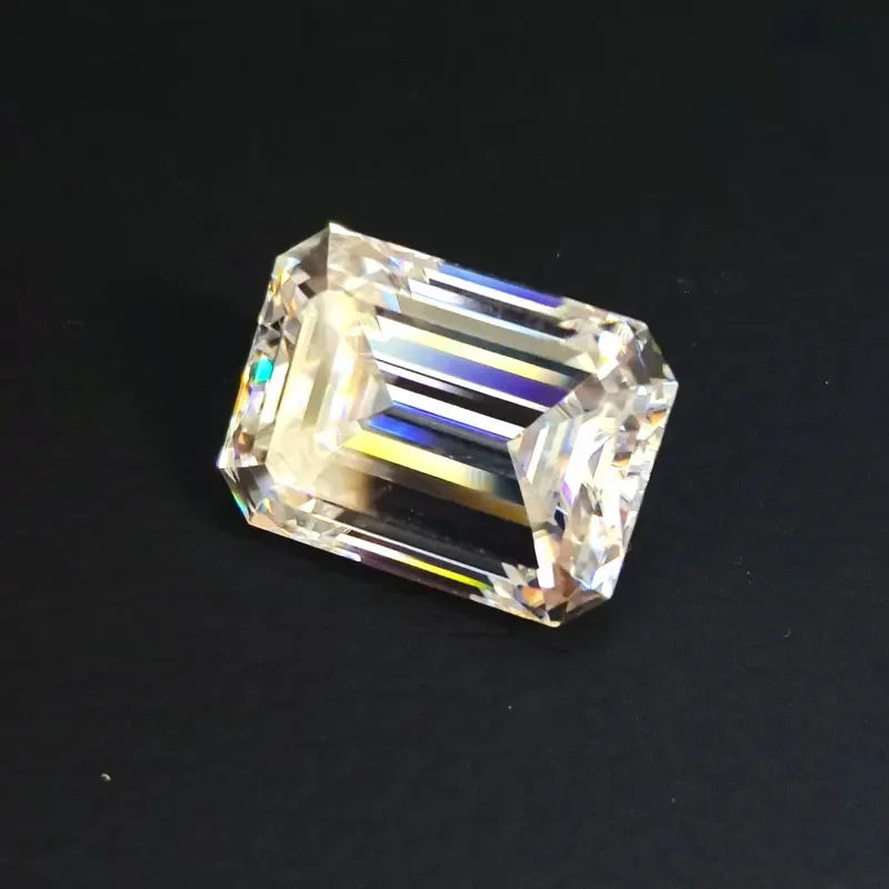 Emerald Cut Moissanite Stone Artificial Gemstone VVS1 D Color  DIY Jewelry Certificate
