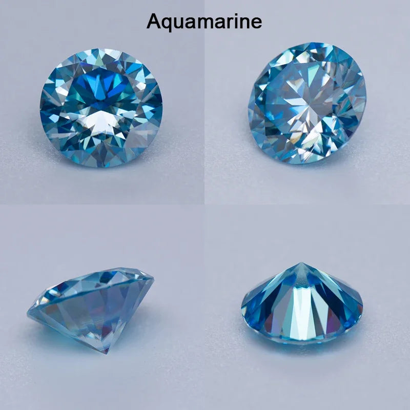 Moissanite Stone Gemstone Beads Multiple Colors VVS1 Round Shape Passed Diamond Tester for DIY Jewelry Making with Certificate