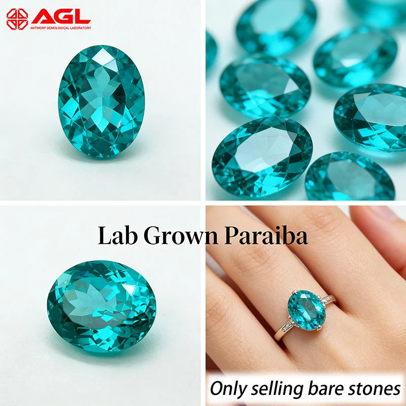Lab Grown Paraiba Heart Cut Neon Blue Color for DIY Advanced Jewelry Making Inlay Ring Necklace Bracelet Selectable Certificate