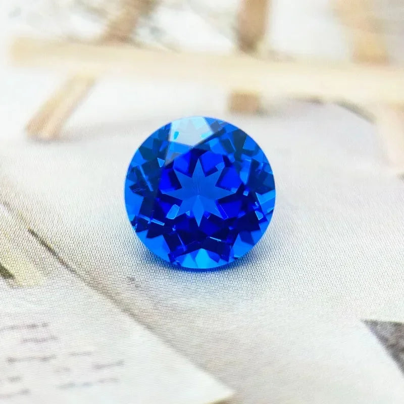 TOPLab Grown Cobalt Spinel Round Cut Gemstone for DIY Ring Necklace Earrings Main Materials Selectable Certificate