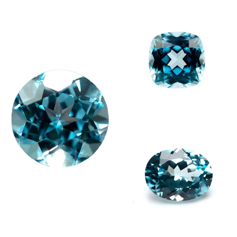 Sapphire Aquamarine Color Oval Shape Lab Grown Gemstone VVS1 for Charms Jewelry Making Certificate Multiple Shapes Selectable