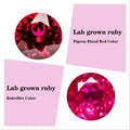 Round Shape Pigeon Blood Red Rubellite Color Lab Grown Ruby Charm Beads for Diy Jewelry Making Rings Materials with Certificate
