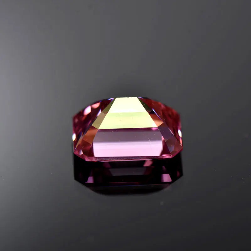 Emerald Cut Moissanite Stone VVS1 Pink Color Certificate Artificial Gemstone DIY Jewelry