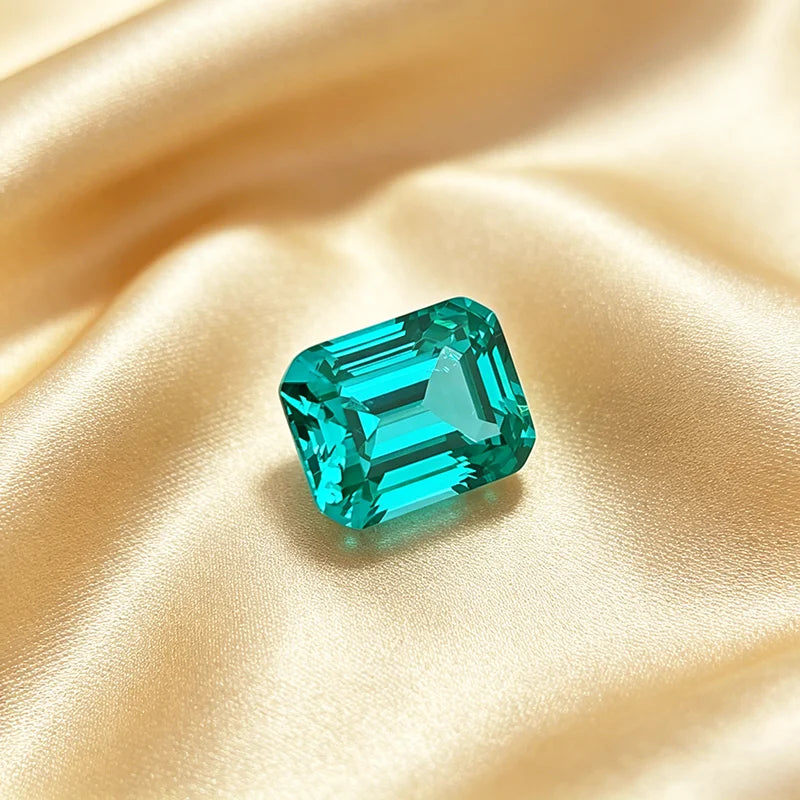 Lab Grown Paraiba Gemstone Emerald Shape Loose Gemstones For Jewelry Setting Multi Shapes Available Asscher Princess Rectangle
