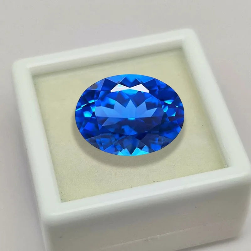 Lab Grown Cobalt Spinel Oval Shaped Extremely Shiny Quality DIY Charms Ring Necklace Earrings Main Materials with Certificate
