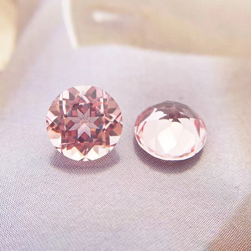 Lab Grown Sapphire Round Cut Morgan Pink Color for DIY Jewelry Making Ring Main Materials Selectable AGL Certificate