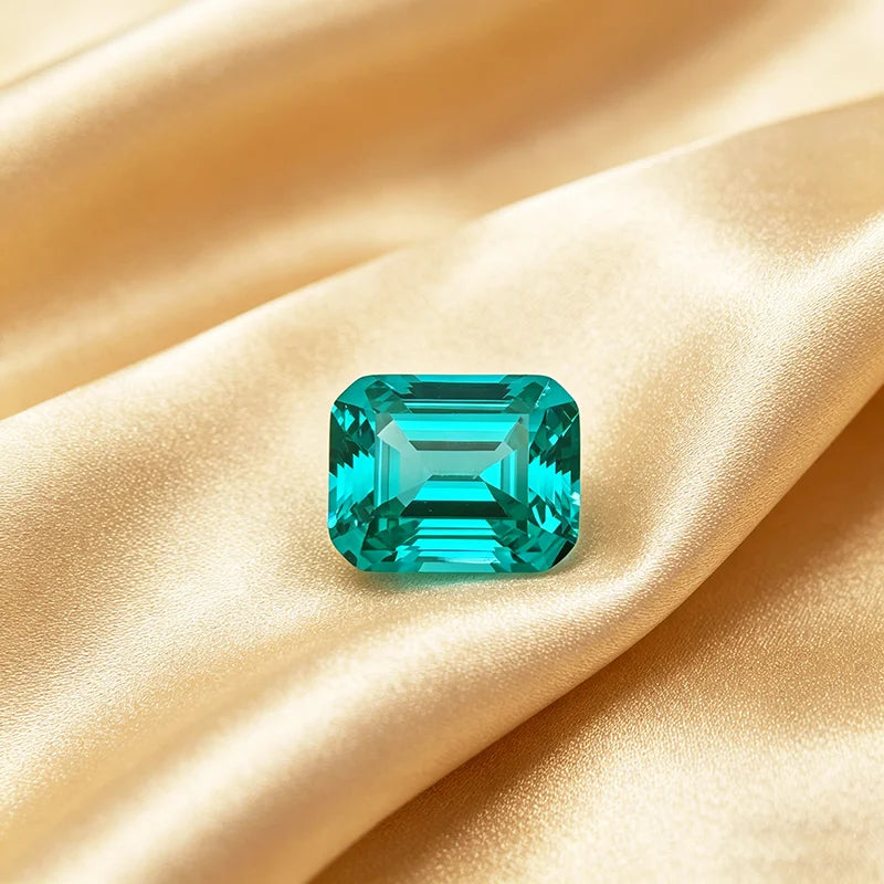 Lab Grown Paraiba Gemstone Emerald Cut for DIY Jewelry Making Ring Necklace Bracelet Inlay Lab Created Paraiba Tourmaline AGL