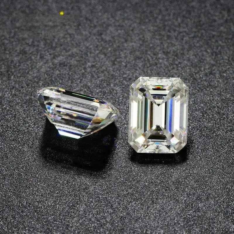 Emerald Cut Moissanite Stone Artificial Gemstone VVS1 D Color  DIY Jewelry Certificate