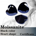 Moissanite VVS1 Artificial Stone Black Color Heart Cut with Certificate High Quality