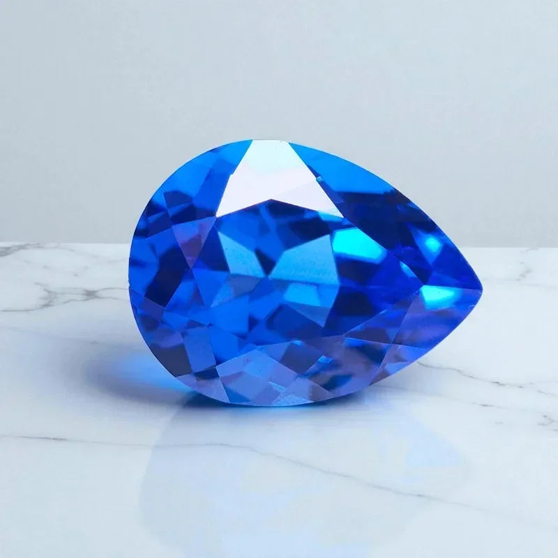 TOPLab Grown Cobalt Spinel Pear Cut Gemstone for DIY Ring Necklace Earrings Main Materials Selectable Certificate