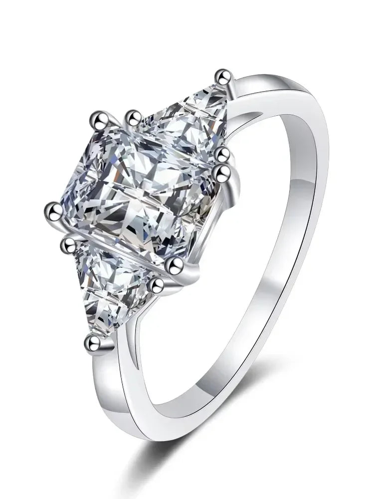 Fashion 925 Sterling Silver Ring Moissanite Ring VVS1 Women's Alien Exaggerated Luxury European American Rings With Certific
