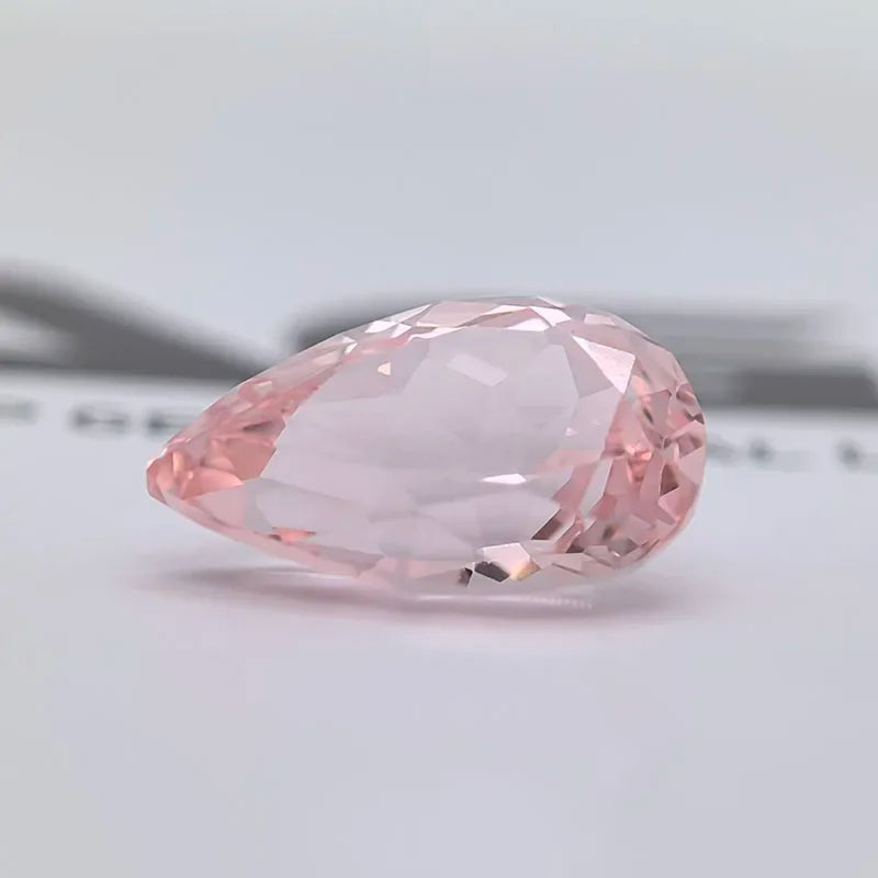 Lab Grown Sapphire Morgan Pink Color Pear Shape Charms Gemstone DIY Advanced Jewelry Making Materials Selectable Certificate