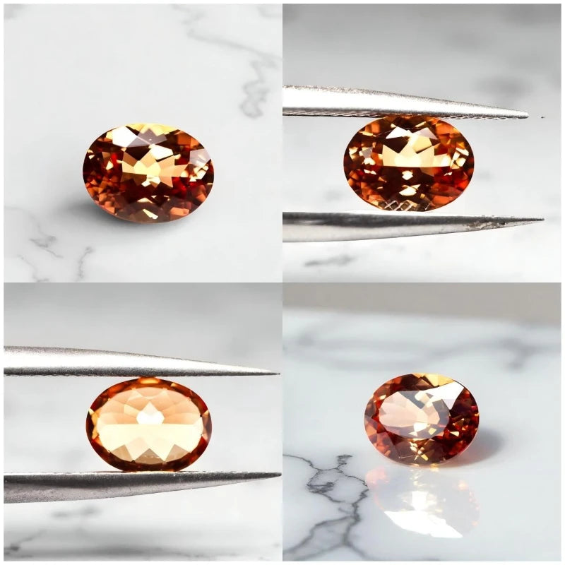 Sapphire Oval Cut Orange Color Lab Grown Gemstone VVS1 DIY Charms Jewelry Making Materials Factory Wholesale with Certificate