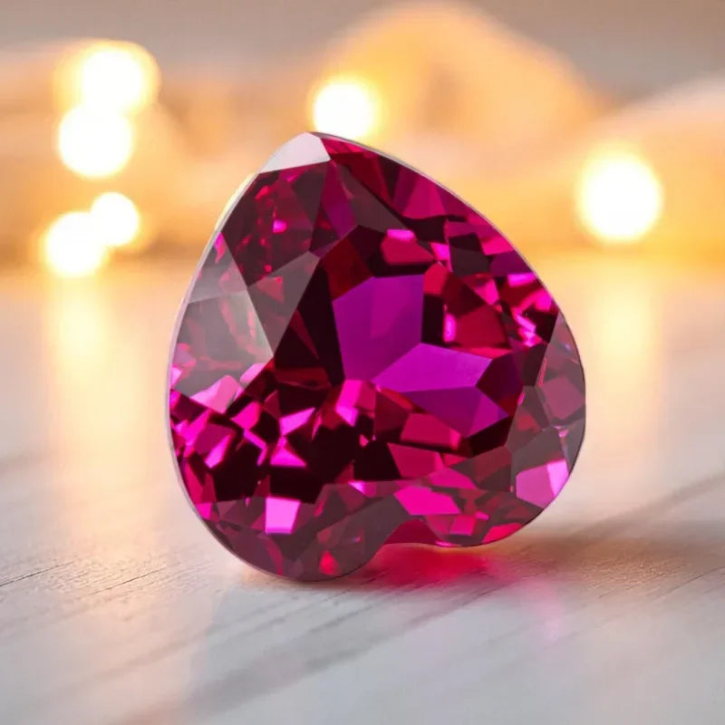 Lab Grown Ruby Heart Shape Rubellite Color Extremely Shiny Quality DIY Charms Ring Necklace Earrings Materials AGL Certificate