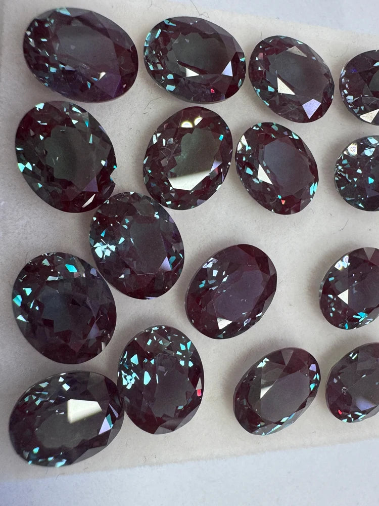 Lab Grown alexandrite stone oval cut color change stone gemstone for diy jewelry making with certificate