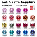 Lab Grown Sapphire Cushion Cut Pink/Orange/Yellow/Cornflower/Royal Blue/Ruby/Paraiba/Cobalt Spinel Selectable AGL Certificate