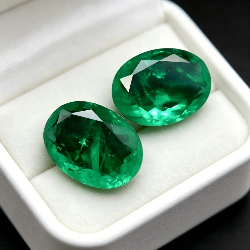 Columbia Emerald Oval Shape Synthetic Gemstone with Certificate Wholesale