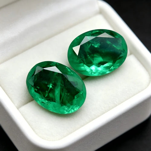 Columbia Emerald Oval Shape Synthetic Gemstone with Certificate Wholesale