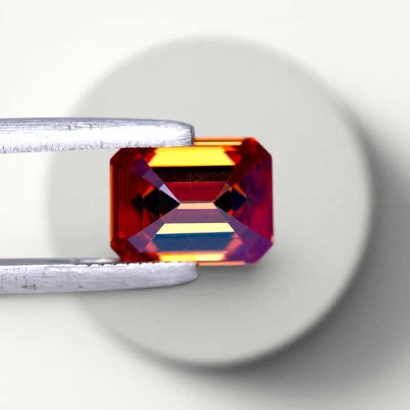 Moissanite Rectangle Shape Emerald Cut  Artificial Gemstone Garnet Color Certificate Wholesale