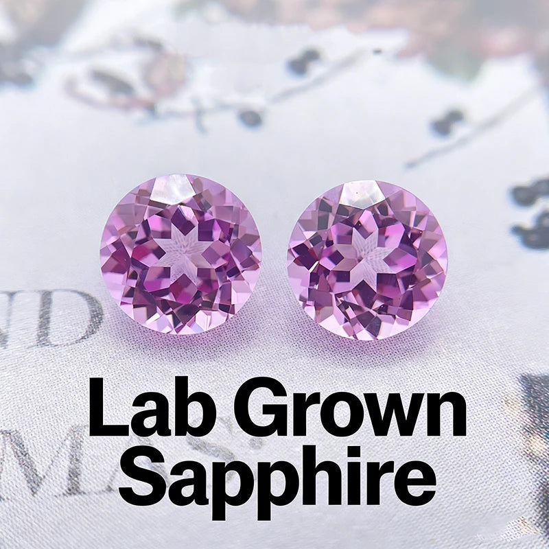 Lab Grown Pink Sapphire Gemstone Round Cut for Jewelry Making Setting Crafting DIY Engagement Rings Wedding Bands Lab Created