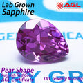 Lab Grown Sapphire Pear Shape Purplish Red Gemstone for DIY Jewelry Making Ring Necklace Earrings Selectable AGL Certificate