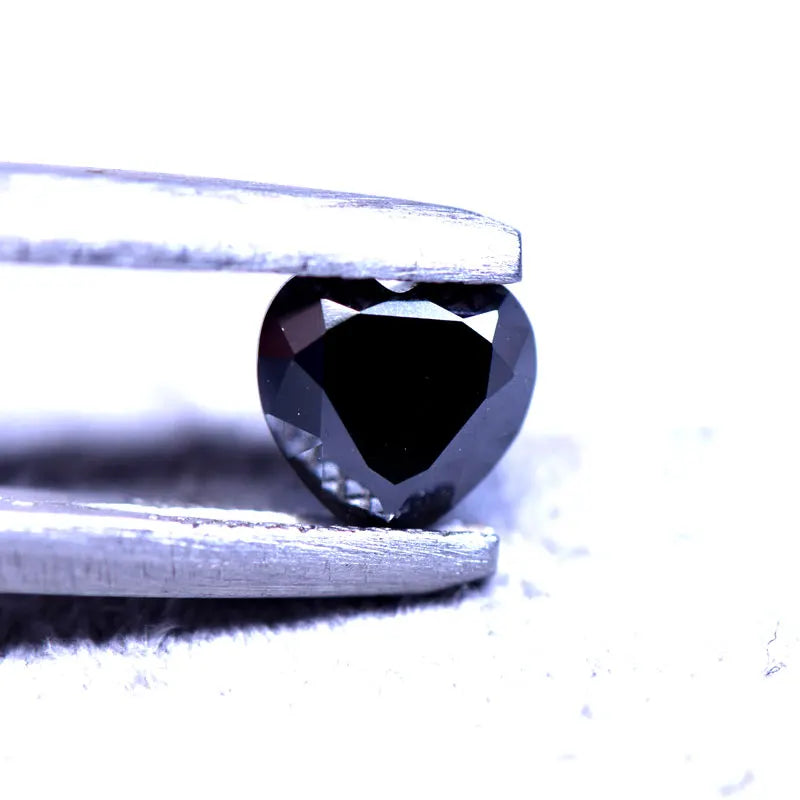 Moissanite VVS1 Artificial Stone Black Color Heart Cut with Certificate High Quality