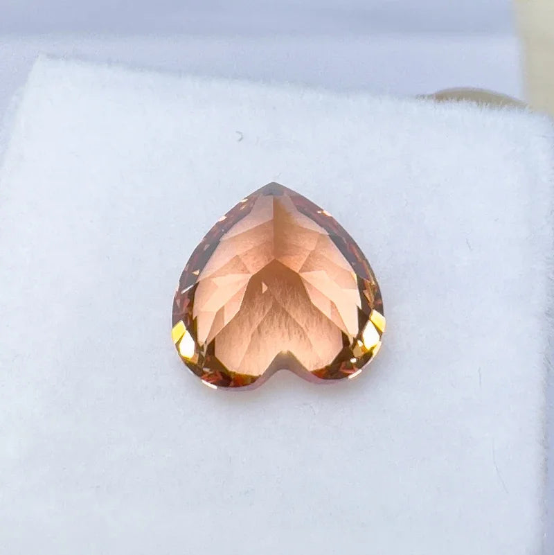 Sapphire Heart Cut VVS1 Orange Color Lab Grown Gemstone for DIY Jewelry Making Materials Charms Gem Wholesale with Certificate
