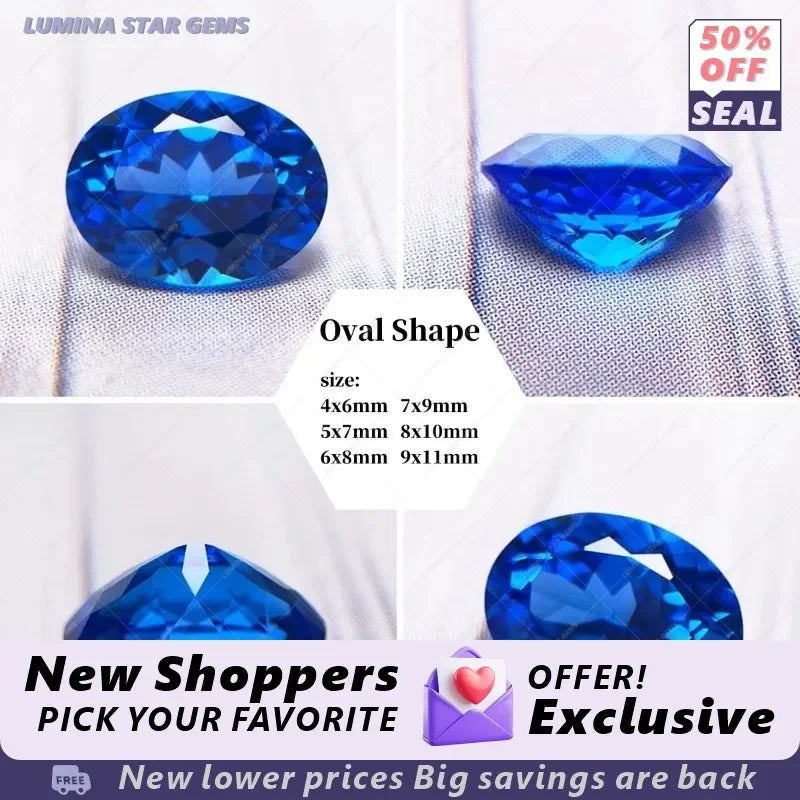 TOPTLab Grown Cobalt Spinel Fire Lotus Color Various Shapes Gemstone For Earring Pendant Jewelry Making  Selectable AGL Certific
