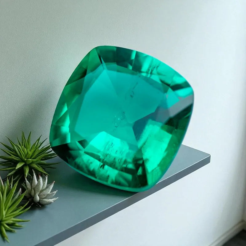 Lab Grown Emerald Colombia Cushion Cut  Hydrothermal Gemstone For Pendant Earrings Jewelry Diy Making With AGL Certificate