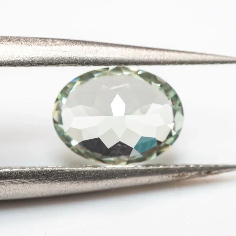 Lab-Grown Green Sapphire Oval Cut Gemstone for Jewelry Making, Optional AGL Certificate Included
