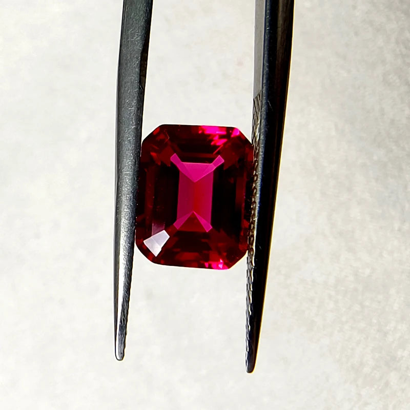 Ruby Pigeon Emerald Shape Blood Red Color Artificially Synthesized Gemstones with Certificate