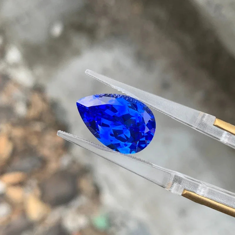 TOPLoose Gemstone Lab Grown Cobalt Spinel Pear Cut   for DIY Ring Necklace Earrings Main Materials Selectable AGL Certificate