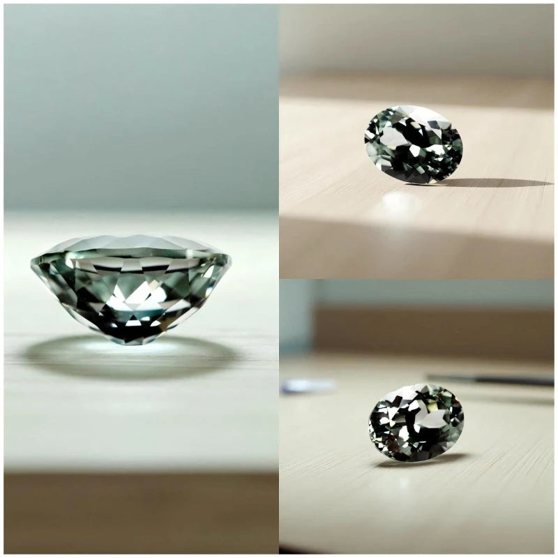 Sapphire Oval Shape Green Color Lab Grown Gemstone VVS1 Charms for Diy Advanced Jewelry Making Certificate Multiple Shapes