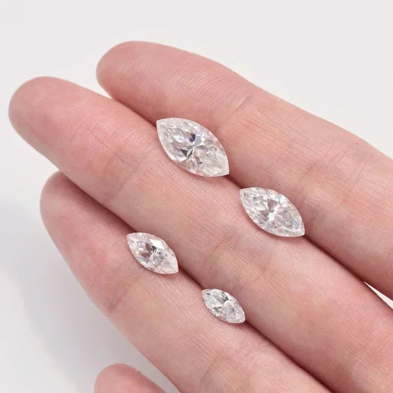 Moissanite Loose Stone D Color VVS1 Marquise Shape Pass Diamodn Tester Gemstone Beads for Jewelry Making with GRA Certificate