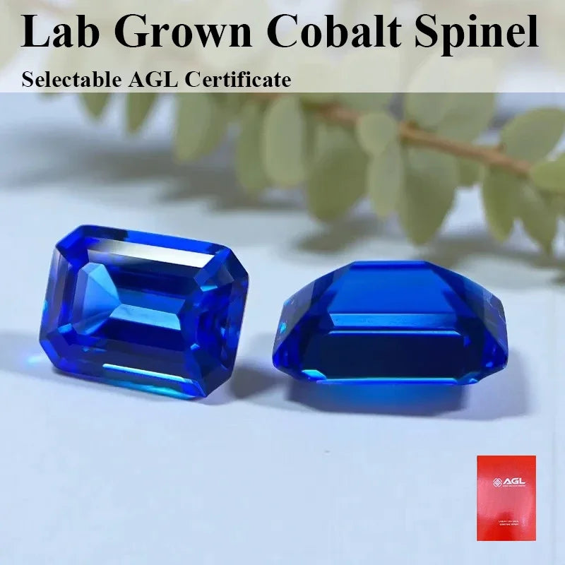 TOPLab Grown Cobalt Spinel Emeralds Cut Gemstone Beads For Rings Earring Jewelry Making Selectable  AGL Certificate