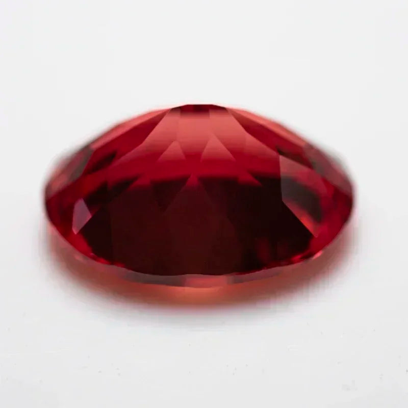 Lab Grown Sapphire Loose Stone Oval Shape Sunset Red Color Charms Beads for DIY Jewelry Making Material Selectable AGL Certifica