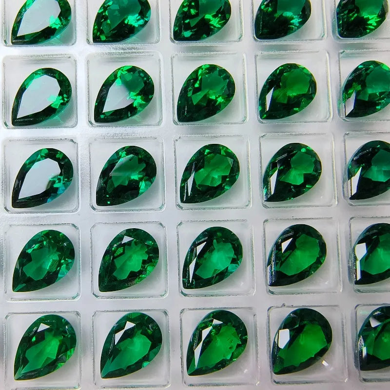 Lab Grown Zambian Emeralds Oval Cut for DIY Jewelry Making Hydrothermal Synthesized Emerald Gemstones AGL Certificate