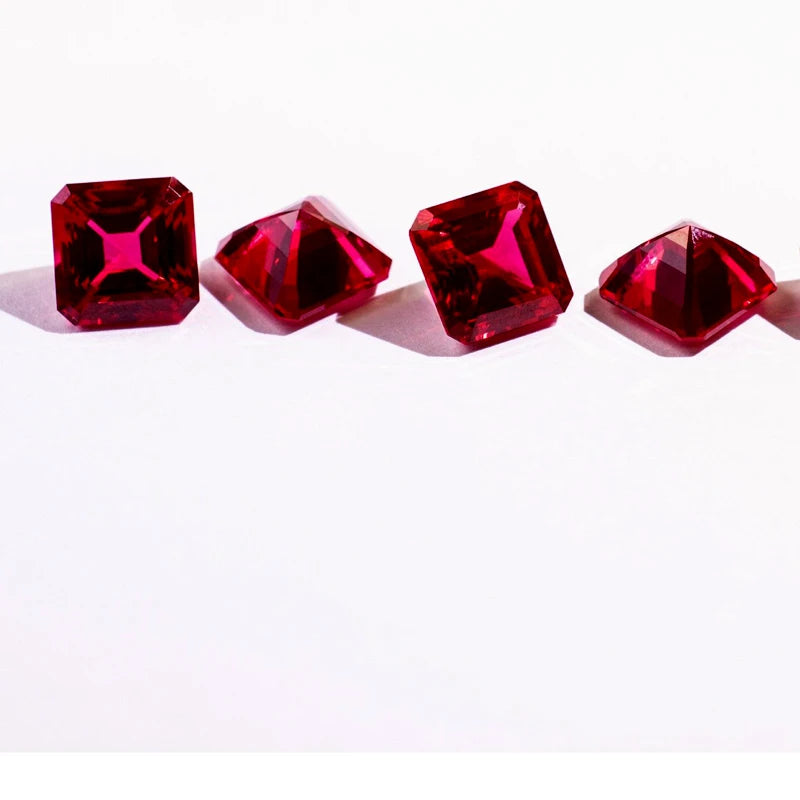 Ruby Pigeon Blood Red Color Artificially Synthesized Gemstones Charms for Jewelry Making with Certificate