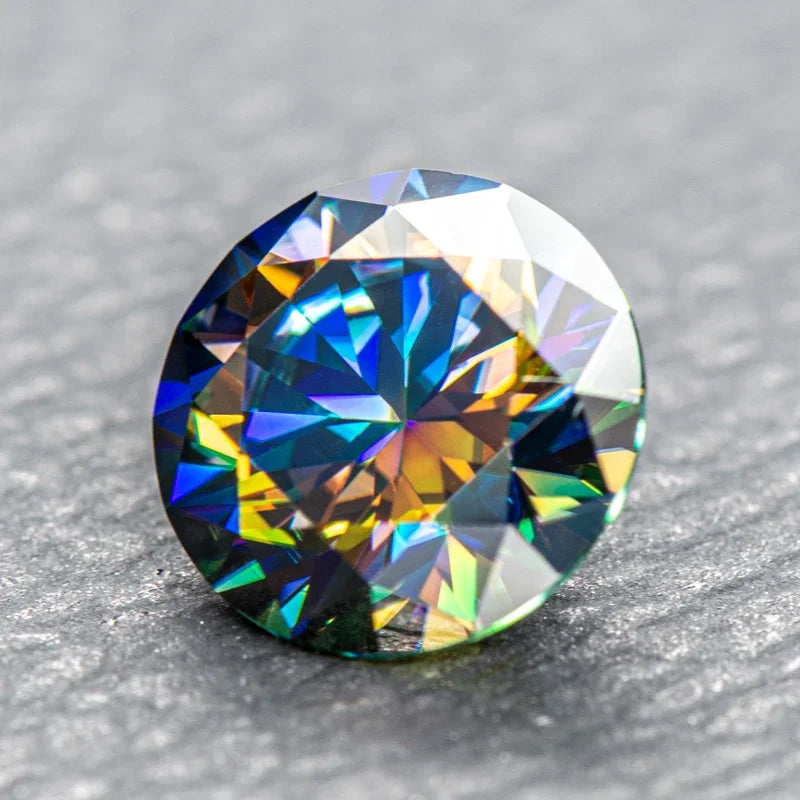 Moissanite Stone Round Cut Rainbow Purple Multiple Colors Available Gemstone for DIY Jewelry Making with Certificate